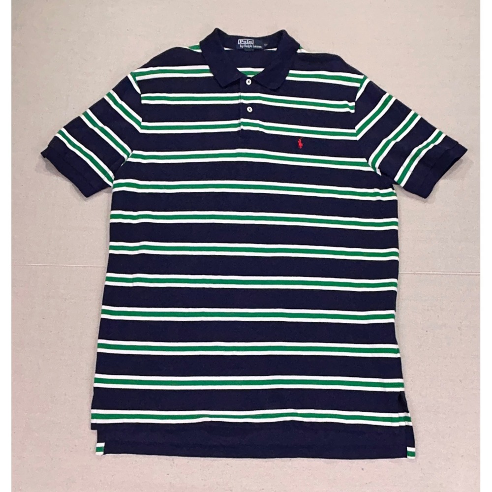 Vintage Polo Ralph Lauren Mens XL Polo Classic Stripe Short Sleeve Shirt  Pony